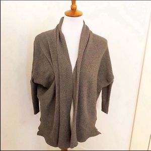 3/20 Zara Gray ribbed cardigan drape sweater Sz s
